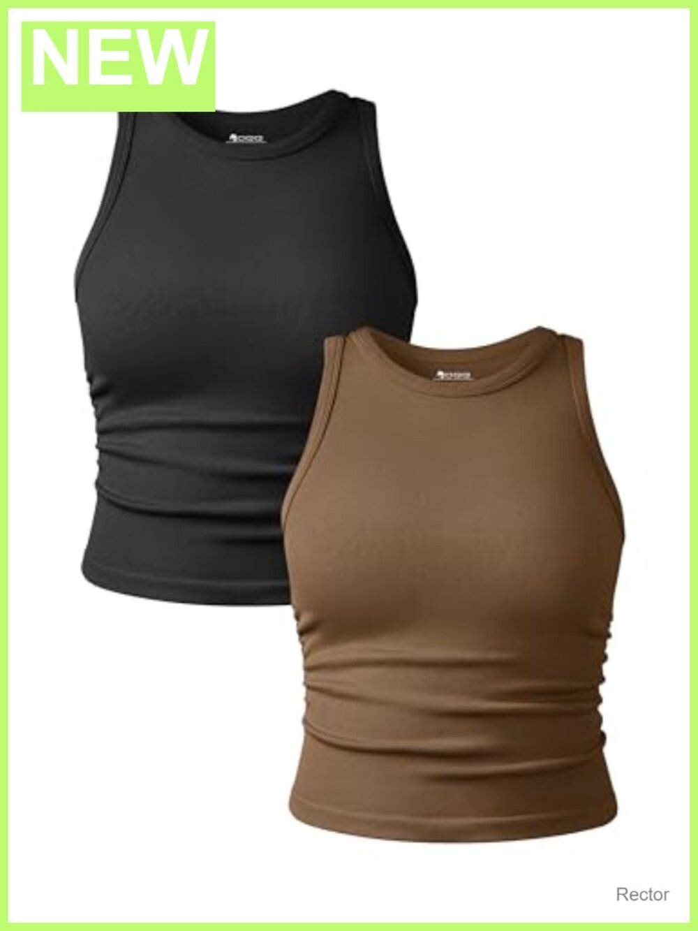 OQQ 2-Piece Women's Tank Tops Crew Neck Yoga Crop Camis Sleeveless